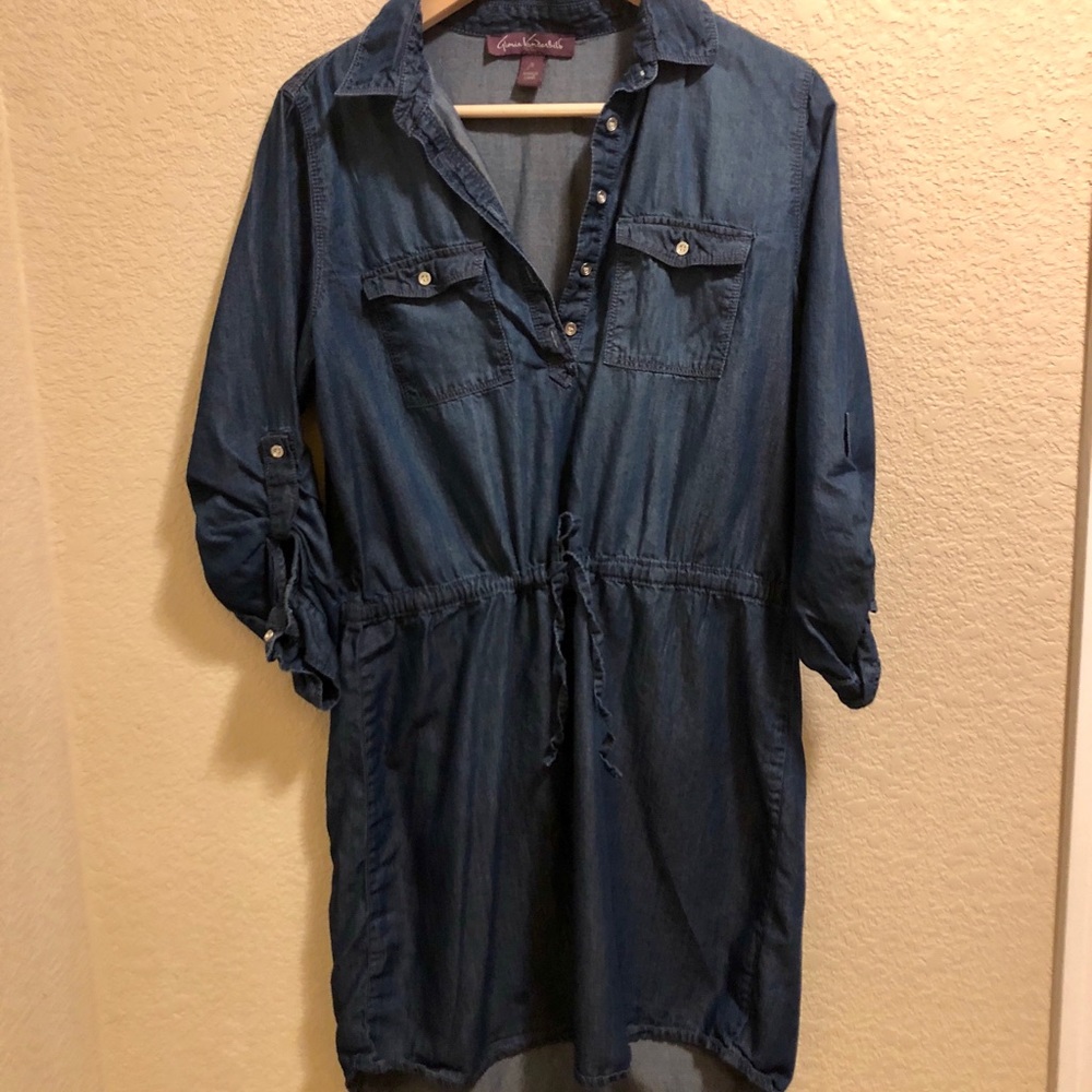 Darling denim-colored Shirt Dress!